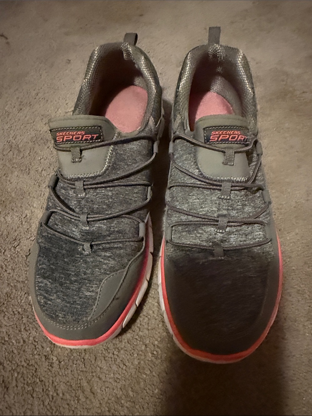 Skechers Gray & Pink Slip-On Sport Sneakers